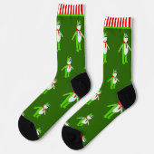 Lustiger Frosch Weihnachtsfeiertag Socken (Linkes Detail)
