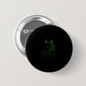 Lustiger Frosch-Zauberer bricht auf, um alberne Po Button (Vorne & Hinten)