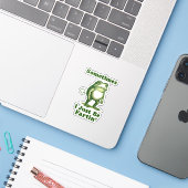 Lustiger Frosch-Zitat Aufkleber (Laptop mit iPhone)