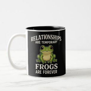 Lustiger Frosch-Zitat-Becher - Beziehungen sind vo Zweifarbige Tasse