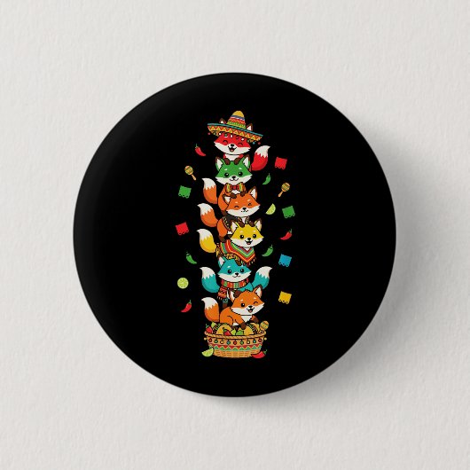 Lustiger Fuchs Cinco De Mayo Kinder Männer Frauen  Button (Vorderseite)