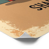 Lustiger Fuchs Kaffee Kunst Poster (Ecke)