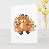 Lustiger Fuchs Karte (Gelbe Blume)