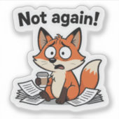 Lustiger Fuchs-Meme-Cartoon Aufkleber (Vorderseite)