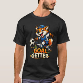 Lustiger Fuchs spielt Fußball Cartoon-Design T-Shirt