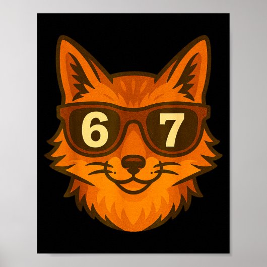 Lustiger Fuchs Sungles 67 Sechs Sieben Meme Poster (Vorne)