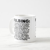 Lustiger Fulbing-Becher oder Reisebecher Kaffeetasse (Vorderseite Links)