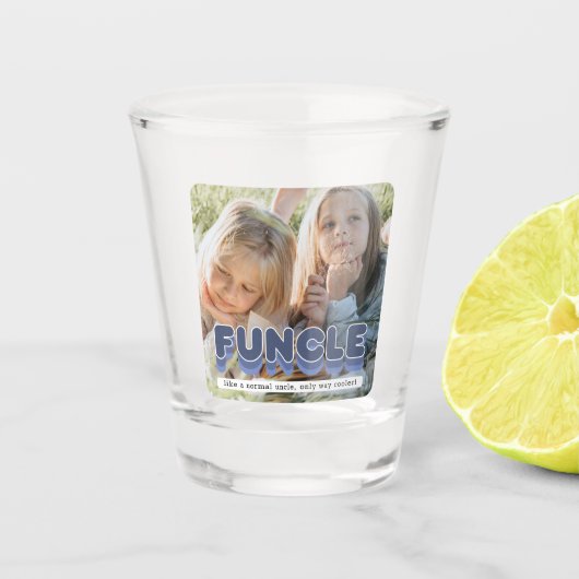 Lustiger Funcle-Onkel-Foto Schnapsglas (Vorderseite)