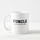 Lustiger Funcle Uni-Druck Kaffeetasse (Links)