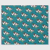 Lustiger Funky Grubenstier trinkender Bier-Cartoon Geschenkpapier (Flach)