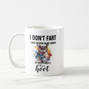 Lustiger Furz Flüster Eule Becher - Hoot Benutzerd Kaffeetasse