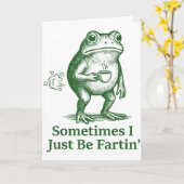 Lustiger Furzender Frosch Furz Witz Manchmal bin i Karte (Gelbe Blume)