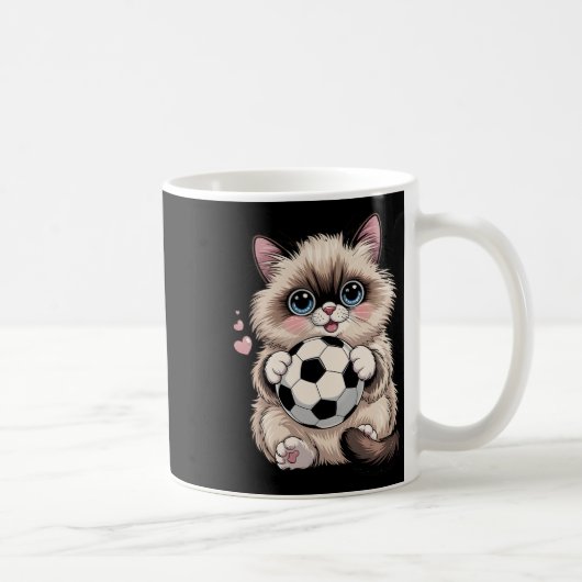 Lustiger Fußball Birman Einfach Mädchen das Katzen Kaffeetasse (Rechts)