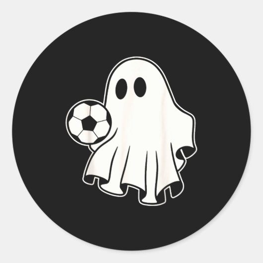 Lustiger Fußball-Geist, der Fußballfans zu Hallowe Runder Aufkleber (Vorderseite)