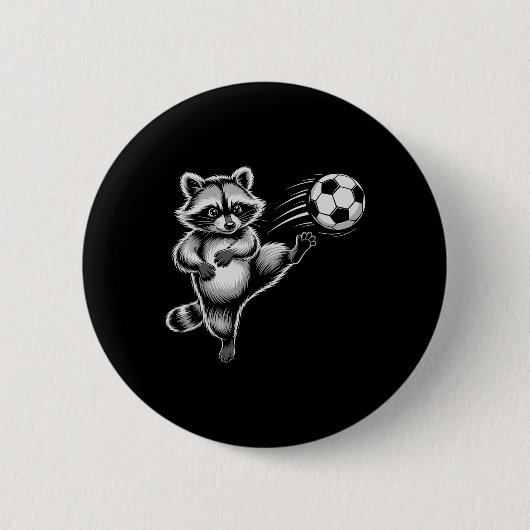 Lustiger Fußball Ll Waschbärkick Gewinnt Spiel Haa Button (Vorderseite)