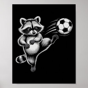Lustiger Fußball Ll Waschbärkick Gewinnt Spiel Haa Poster