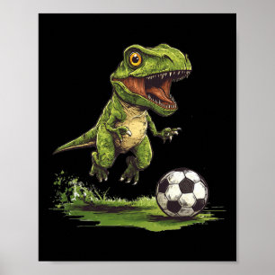 Lustiger Fußball mit Juric-Dinosaurier-Outfit  Poster
