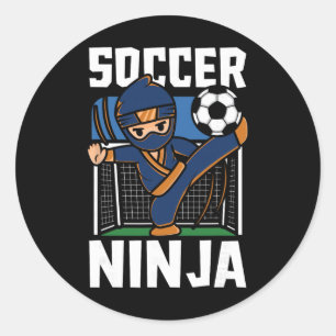 Lustiger Fußball-Ninja-Spieler Footbyll-Liebhaber Runder Aufkleber