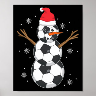 Lustiger Fußball-Schneemann-Sportler-Geschenk Weih Poster