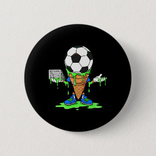Lustiger Fußball-Tropf-Eiscreme-Kegel-Graph  Button