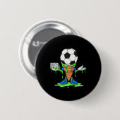Lustiger Fußball-Tropf-Eiscreme-Kegel-Graph  Button (Vorne & Hinten)