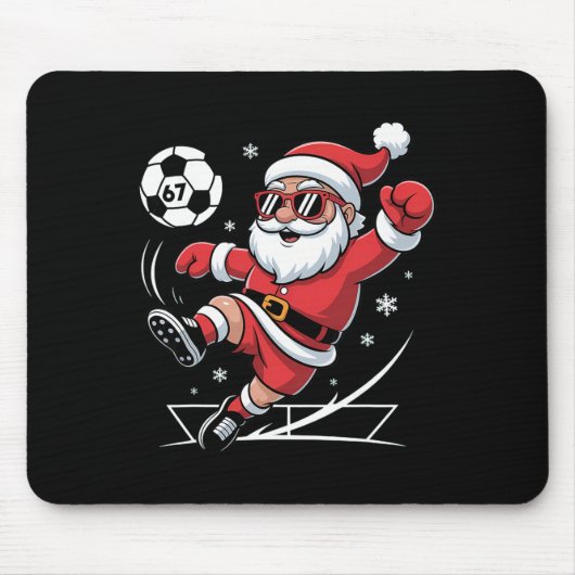 Lustiger Fußball-Weihnachtsmann 67 Meme Weihnachte Mousepad (Vorne)