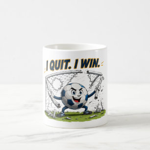 Lustiger Fußball zerstört Tor Ich höre auf Ich gew Kaffeetasse