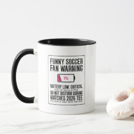 Lustiger Fußballfan-Warnbatterie niedrig Kritisch Tasse