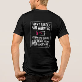 Lustiger Fußballfan-Warnbatterie niedrig Kritisch Tri-Blend Shirt