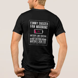 Lustiger Fußballfan-Warnbatterie niedrig Kritisch Tri-Blend Shirt