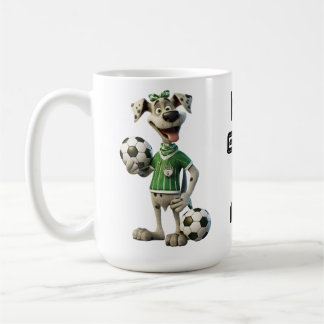 Lustiger Fußballhund mit individuellem Namen und T Kaffeetasse