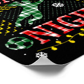 Lustiger Fußballtorwart hässlicher Weihnachtspullo Poster (Ecke)
