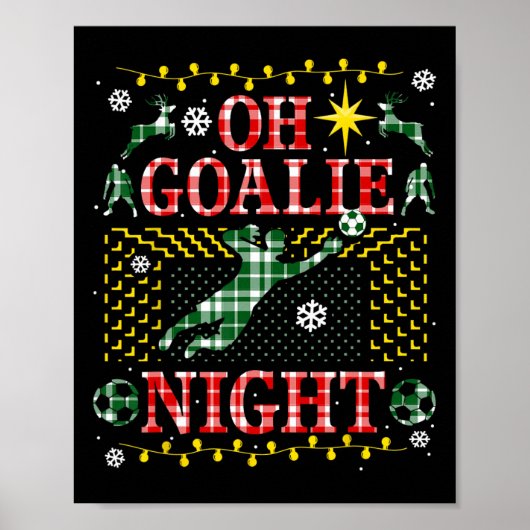 Lustiger Fußballtorwart hässlicher Weihnachtspullo Poster (Vorne)