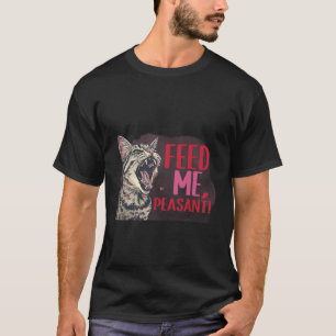 Lustiger "Füttere mich, Bauer" frecher Katzenboss- T-Shirt