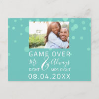 Lustiger Game Over Save The Date Hochzeits Aqua Fo
