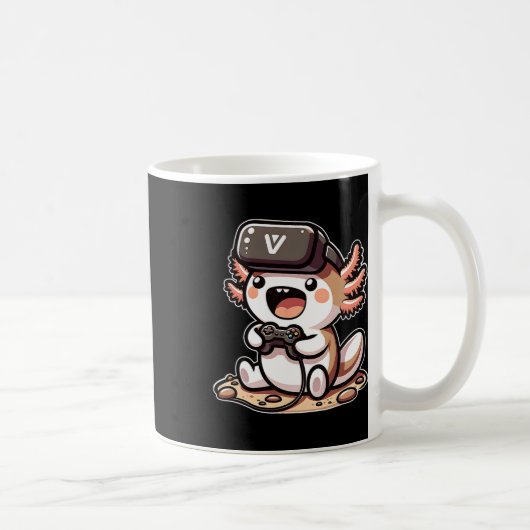 Lustiger Gamer Axolotl mit VR-Brille  Kaffeetasse (Rechts)
