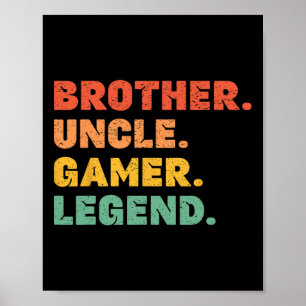 Lustiger Gamer-Bruder Onkel Gaming-Legende Vintage Poster