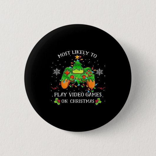 Lustiger Gamer, der am wahrscheinlichsten Videospi Button (Vorderseite)
