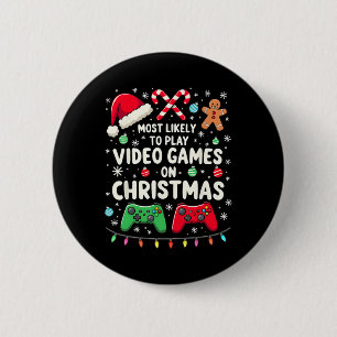 Lustiger Gamer, der am wahrscheinlichsten Videospi Button