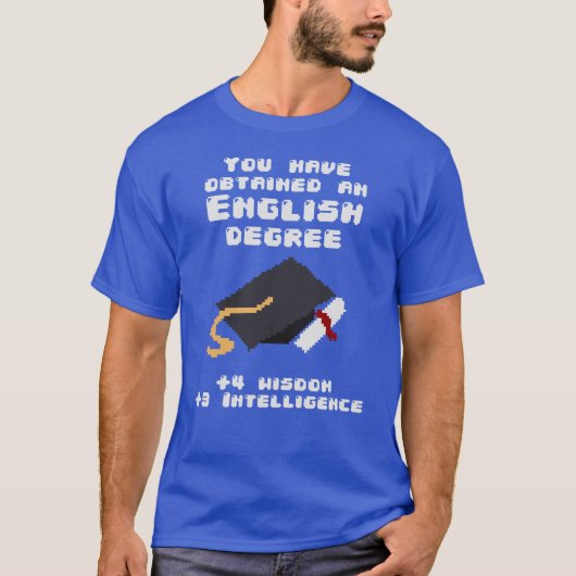 Lustiger gamer des englischen Gradabsolvent RPG T-Shirt (Vorderseite)