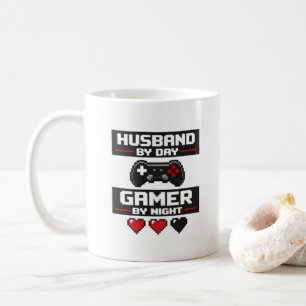 Lustiger Gamer-Ehemann-Becher Pixel-Art Retro-Desi Kaffeetasse