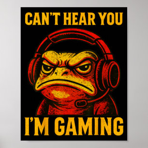Lustiger Gamer Frosch Männer Frauen Jungen können Poster