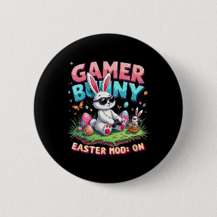 Lustiger Gamer-Hase Oster-Mod auf lustigem Gaming- Button