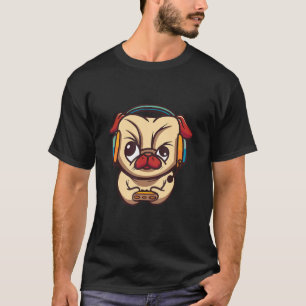 Lustiger Gamer-Mops-Hund T-Shirt