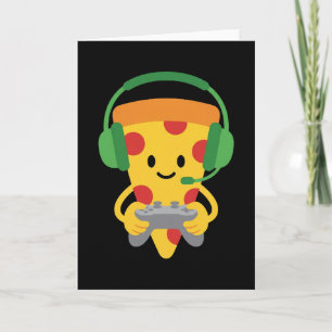 Lustiger Gamer Pizza Gaming Videospiel Enthusiast Karte