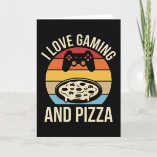 Lustiger Gamer Pizza Gaming Videospiel Enthusiast Karte