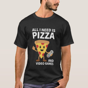 Lustiger Gamer-Pizza-Gaming-Videospiel-Enthusiast- T-Shirt