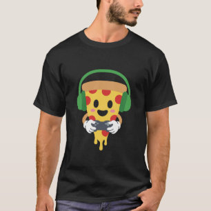 Lustiger Gamer-Pizza-Gaming-Videospiel-Enthusiast- T-Shirt