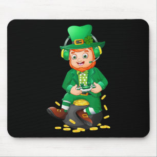 Lustiger Gamer St. Patricks Tag Videospiel Kinder Mousepad