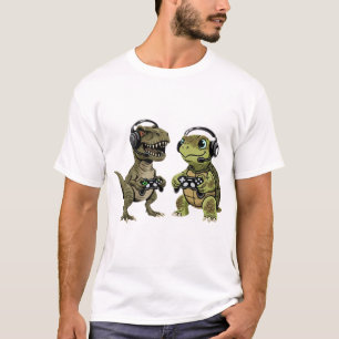 Lustiger Gamer T Rex Turtle Dinosaur Retro Gaming T-Shirt